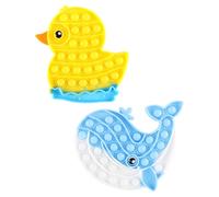 Nicear Juguete de burbujas con forma de pato amarillo que se puede apretar con forma de delfín