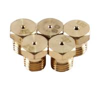 Nicear Kit de inyector de gas GLP con 5 boquillas para conversión de estufas. Kit de conversión de quemador de gas natural a GLP. Compatibilidad G20 G25: 0,5, 0,7, 0,87 y 1,02. Color dorado.