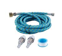 Nicear Manguera de nailon trenzado para aerógrafo de 3 metros y adaptador macho de 1/8" a hembra de 1/4", 2 minifiltros de aire en línea para aerógrafo