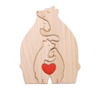 Nicear Rompecabezas de Madera de la Familia de Osos, Regalo de decoración para el hogar para mamá osa, Navidad, cumpleaños, inauguración de la casa