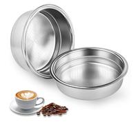 NiceBest 51mm Filtro de Café Acero Inoxidable 2 Piezas, 1 y 2 Filtro Cafetera Italiana Especial Espresso Reutilizable, 1/2 Taza de Café Compatibles con Cafeteras Cecotec Ufesa Breville