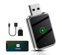 NiceBest Adaptador Carplay Inalámbrico, Plug & Play Wireless Carplay Adapter Compatible iOS 10+, USB-C/USB-A Conexión Rápida y Estable Carplay para Coche