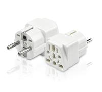 NiceBest Adaptador Enchufe Universal 2 Piezas, Adaptadores Universales de Viaje 2 Piezas, Aptos para su Uso en Estados Unidos, Reino Unido, China, Japón, Australia y Europa(Blanco)