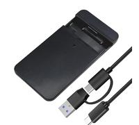 NiceBest Carcasa Disco Duro 2,5" Negro, Carcasa SSD/HDD Caja Disco Duro USB C/A a Sata para Sopporta UASP SSD USB 3.1 a SATA de 2.5 Pulgadas Compatible con Windows Linux y Mac