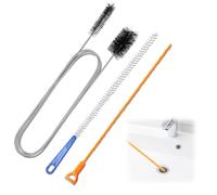 NiceBest Desatascador Tuberias Profesional 3 Piezas, Cepillo de Limpieza para Desagüe, Tuberias limpiador Desagües Cepillo, Desatascador Fregadero para Limpieza de Cocina y Baño