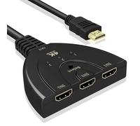 NiceBest Hdmi Splitter 3 en 1, 3 Entrées à 1 Sortie Hdmi Switcher, 3 Ports Commutateur Sélecteur Splitter Manuel para TV, Fire Stick, Roku, Laptop, PlayStation, Xbox, DVD