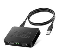 NiceBest Splitter Hdmi 1 Entrada 2 Salidas, Duplicador Hdmi 4K HD 1080P Audio Video Adaptador con Cable de Alimentación Micro USB para PS3/4, Xbox, Sky, DVD, HDTV, Proyector