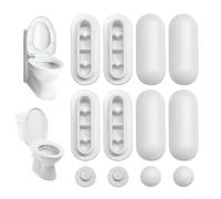 NiceBest Tope de Asiento de Inodoro Blanco 12 Piezas, Amortiguador Universal 4Pcs Topes para Tapa de Inodoro y 8 Pcs Topes de Asiento de Inodoro para Tapa y Asiento, Hotel y Oficina
