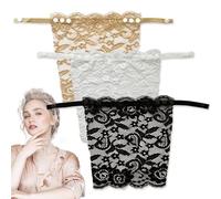 NICECONE 3 paneles modestos para camisetas de corte bajo, camisola de encaje con clip para mujer, inserto de brasier con correa ajustable, panel de modestia, chaleco de escote para vestidos de corte