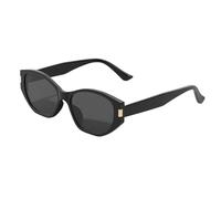 NICECY Las gafas de sol ovaladas retro personalizadas para mujer son adecuadas para rostros cuadrados y redondos, haciéndolos parecer más pequeños(negro)