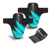 NICEDACK Guardabarros MTB, Guardabarros Bicicleta Montaña, MTB Mudguard Delantero y Trasero Compatible se Adapta a 26" 650B 27,5" 29 Pulgadas de Bici y Bicicleta Fat Mud Guard (Cian)
