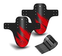 NICEDACK Guardabarros MTB, Guardabarros Bicicleta Montaña, MTB Mudguard Delantero y Trasero Compatible se Adapta a 26" 650B 27,5" 29 Pulgadas de Bici y Bicicleta Fat Mud Guard (Rojo)