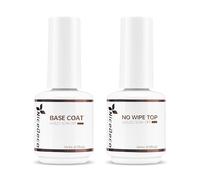Nicedeco Base y Top Coat Semipermanente UV LED Soak off Kit de Uñas Sin crueldad Esmaltes Semipermanentes en Gel Para Kit de Manicura y Pedicura - Vegano 2 x 15ml