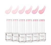 Nicedeco Builder Base Gel Uñas Constructor Esmaltes Semipermanentes Para Uñas Nail Design Manicura Salon Home DIY Sin crueldad UV/LED Soak-Off Colores Vibrantes y Duraderos Vegano 6 x 5ML, SET 50