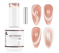 Nicedeco Esmalte Gel Cat Eye Magnético Rosa Bebé Transparente 15ml con Imán - Efecto Cristal Brillante Larga Duración Brillo Reflectante Esmalte de Uñas UV Translúcido para Salón y DIY - Vegano