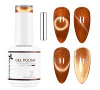 Nicedeco Esmalte Ojo Gato Semipermanente con Gel Ojo de Gato con Cambio de Color Magnético Meta-Cosmico Esmalte de Uñas de Gel Ojo de Gato con Imán para UV LED Nail Art Manicure Salon DIY -Vegano G495