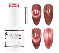 Nicedeco Esmalte Ojo Gato Semipermanente con Gel Ojo de Gato con Cambio de Color Magnético Meta-Cosmico Esmalte de Uñas de Gel Ojo de Gato con Imán para UV LED Nail Art Manicure Salon DIY -Vegano G496