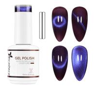 Nicedeco Esmalte Ojo Gato Semipermanente con Gel Ojo de Gato con Cambio de Color Magnético Meta-Cosmico Esmalte de Uñas de Gel Ojo de Gato con Imán para UV LED Nail Art Manicure Salon DIY -Vegano G502