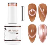 Nicedeco Esmalte Ojo Gato Semipermanente con Gel Ojo de Gato con Cambio de Color Magnético Meta-Cosmico Esmalte de Uñas de Gel Ojo de Gato con Imán para UV LED Nail Art Manicure Salon DIY -Vegano G493