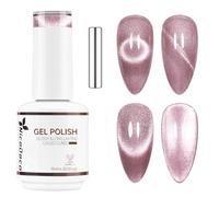 Nicedeco Esmalte Ojo Gato Semipermanente con Gel Ojo de Gato con Cambio de Color Magnético Meta-Cosmico Esmalte de Uñas de Gel Ojo de Gato con Imán para UV LED Nail Art Manicure Salon DIY -Vegano G501
