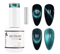 Nicedeco Esmalte Ojo Gato Semipermanente con Gel Ojo de Gato con Cambio de Color Magnético Meta-Cosmico Esmalte de Uñas de Gel Ojo de Gato con Imán para UV LED Nail Art Manicure Salon DIY -Vegano G506