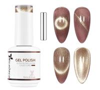 Nicedeco Esmalte Ojo Gato Semipermanente con Gel Ojo de Gato con Cambio de Color Magnético Meta-Cosmico Esmalte de Uñas de Gel Ojo de Gato con Imán para UV LED Nail Art Manicure Salon DIY -Vegano G494