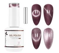 Nicedeco Esmalte Ojo Gato Semipermanente con Gel Ojo de Gato con Cambio de Color Magnético Meta-Cosmico Esmalte de Uñas de Gel Ojo de Gato con Imán para UV LED Nail Art Manicure Salon DIY -Vegano G500