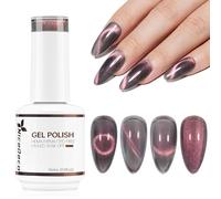 Nicedeco Esmalte Ojo Gato Semipermanente, Gel Ojo de Gato con Cambio de Color Magnético Meta-Cosmico Esmalte de Uñas de Gel Ojo de Gato para UV LED Nail Art Manicure Salon DIY- Vegano N306