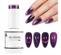 Nicedeco Esmalte Ojo Gato Semipermanente, Gel Ojo de Gato con Cambio de Color Magnético Meta-Cosmico Esmalte de Uñas de Gel Ojo de Gato para UV LED Nail Art Manicure Salon DIY- Vegano N301