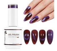 Nicedeco Esmalte Ojo Gato Semipermanente, Gel Ojo de Gato con Cambio de Color Magnético Meta-Cosmico Esmalte de Uñas de Gel Ojo de Gato para UV LED Nail Art Manicure Salon DIY- Vegano N304