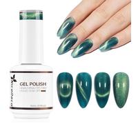 Nicedeco Esmalte Ojo Gato Semipermanente, Gel Ojo de Gato con Cambio de Color Magnético Meta-Cosmico Esmalte de Uñas de Gel Ojo de Gato para UV LED Nail Art Manicure Salon DIY- Vegano N313