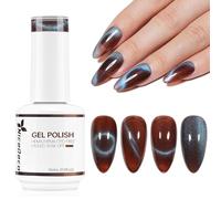 Nicedeco Esmalte Ojo Gato Semipermanente, Gel Ojo de Gato con Cambio de Color Magnético Meta-Cosmico Esmalte de Uñas de Gel Ojo de Gato para UV LED Nail Art Manicure Salon DIY- Vegano N305