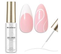 Nicedeco Esmaltes Gel Liner Nail Art Blanco 8ml Linear para Uñas Francesas White Soak Off UV LED Gel Polish With Pen Ideal Para Painting Drawing Lines Salon Home DIY Manicura