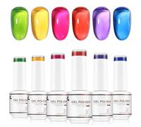 Nicedeco Esmaltes Semipermanentes Para Uñas DIY Nail Art Set De Gelatina 6 Colors Jelly Gel De Larga Duración No Tóxico y Sin Crueldad UV/LED Soak-Off 6x8ML, 6-45