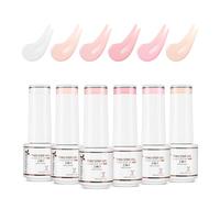 Nicedeco Esmaltes Semipermanentes Para Uñas Kit de 2 In 1 Jelly Gel Nail Polish DIY Nail Art Gel Deatina De Alto Brillo Con Capa Base En Un Solo Paso UV/LED Soak Off 6 x 5ML - Set 47