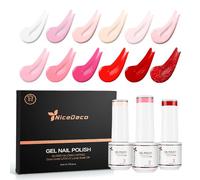 Nicedeco Esmaltes Semipermanentes Para Uñas, Nail Art Manicure Pedicura Design para Salon Home DIY Sin crueldad UV/LED Soak-Off Colores Vibrantes y Duraderos Vegano, 12 x 5ML SET 9