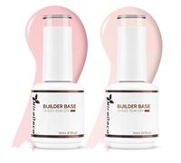 Nicedeco Hema Free Builder Base Gel Esmalte de Uρas 2 Piezas 15 ml Cruelty Free Vegan Nude Color Rosa Soak Off LED UV Gel Kit de Manicura