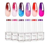 Nicedeco Juego de Esmalte de Uñas en Gel Que Cambia de Color, UV/LED Soak-Off Gel Polish Nail Art Manicure Pedicura Design para Salon Home DIY Vegano 6pcs x 5ML - SET51