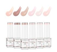 Nicedeco Juego de esmaltes de uñas semipermanentes 2 en 1, gel de gelatina para manualidades, mate, esmalte de uñas de gel de alto brillo con un solo paso, secado UV/LED, 6 x 5 ml, juego de 48