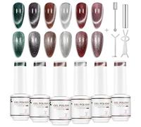 Nicedeco Kit 5ml 6 Colores Esmalte Gel Cat Eye Magnético Transparente con Imán - Efecto Cristal Líquido Brillante, Esmalte de Uñas UV Translúcido Reflectante Larga Duración para Salón y DIY - Set 59