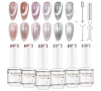Nicedeco Kit 5ml 6 Colores Esmalte Gel Cat Eye Magnético Transparente con Imán - Efecto Cristal Líquido Brillante, Esmalte de Uñas UV Translúcido Reflectante Larga Duración para Salón y DIY - Set 56