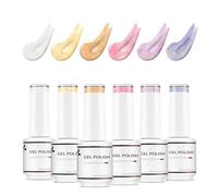 Nicedeco Nagellack Set Pearl 6 Colores Nacarados UV Nagellack Schimmer Gel Efecto Perla Esmalte de Uñas Gel -Set 6-39