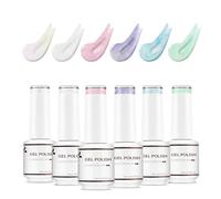 Nicedeco Nagellack Set Pearl 6 Colores Nacarados UV Nagellack Schimmer Gel Efecto Perla Esmalte de Uñas Gel -Set 6-40