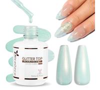 Nicedeco No Wipe Top Coat Semipermanentes Pearl Effect, 15ml Capa Superior Brillo de Concha Nacarada Sparkle Sparky Gel de Uñas Brillante UV LED Soak-Off Manicura Pedicura Home Salon DIY - 019