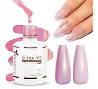 Nicedeco No Wipe Top Coat Semipermanentes Pearl Effect, 15ml Capa Superior Brillo de Concha Nacarada Sparkle Sparky Gel de Uñas Brillante UV LED Soak-Off Manicura Pedicura Home Salon DIY - 015