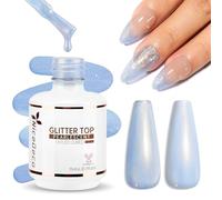 Nicedeco No Wipe Top Coat Semipermanentes Pearl Effect, 15ml Capa Superior Brillo de Concha Nacarada Sparkle Sparky Gel de Uñas Brillante UV LED Soak-Off Manicura Pedicura Home Salon DIY - 017