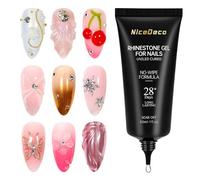 Nicedeco Pegamento Gel para Piedras Strass de Uñas 30ml Rhinestone Glue Gel 3D Nail Art,UV Pegamento para Uñas, para Strass, para Decoraciones, Ideal para Salones y Uso Doméstico DIY