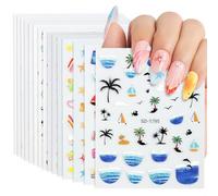 Nicedeco Pegatinas Estrellas y Mares Pegatinas Para Uñas 15 Hojas Autoadesiva 5D Nail Art Stickers Decoración Etiqueta Adhesivos para Decoraciones de Uñas de DIY