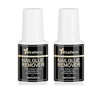 Nicedeco Removedor de Pegamento de Uñas de Acción Rápida con Pincel - Para Uñas Postizas y Tips de Uñas Acrílicas Aplicación Sin Esfuerzo Suave e Inodoro No Daña las Uñas Nail Glue Remover 2 × 10ML