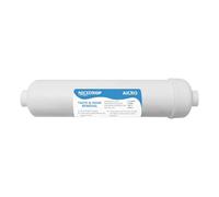 NICEDROP Filtro en línea con bloque de carbono de 10 pulgadas para ósmosis inversa, casquillo de 1/4 pulgadas, rosca de repuesto universal para purificación y purificación del agua doméstica